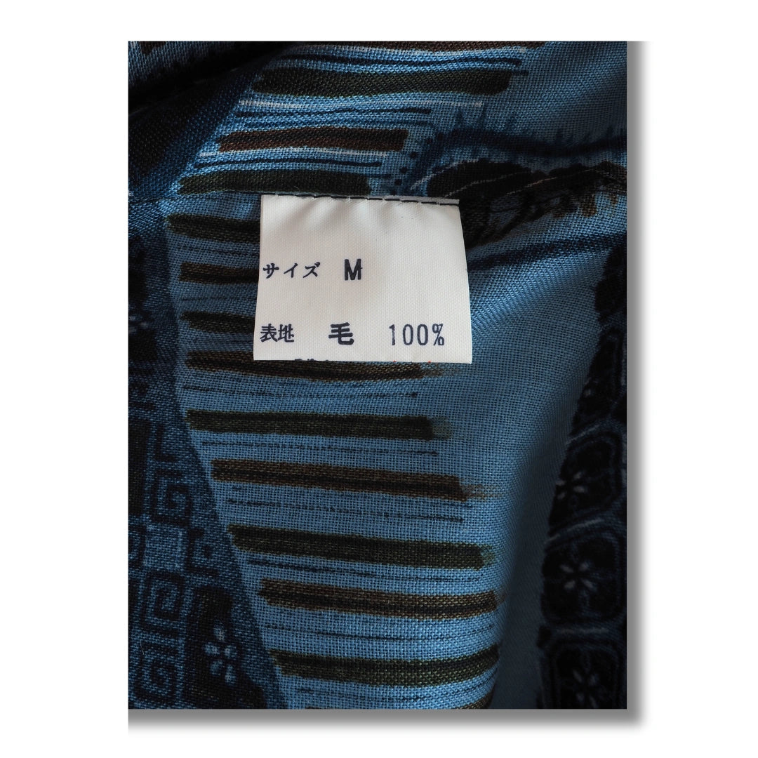 Vintage Herren Juban Blau mit traditionellem Muster