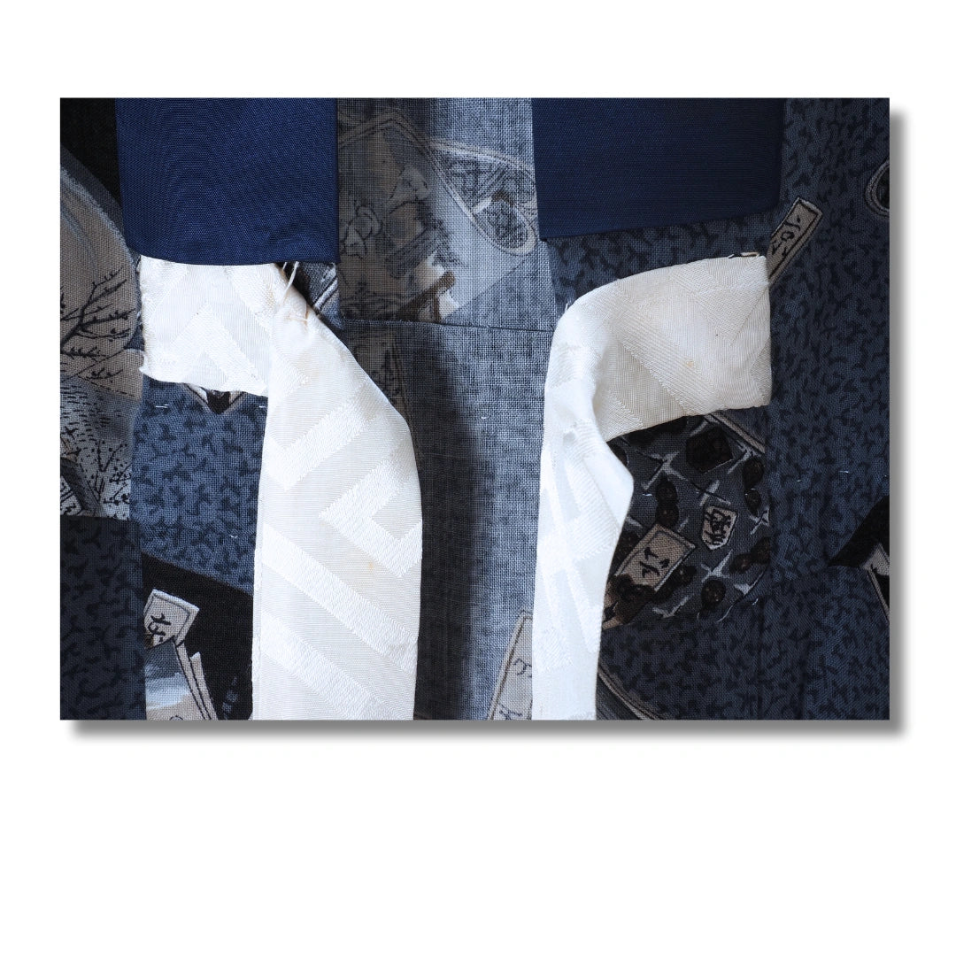 Vintage Herren Juban blau mit Muster