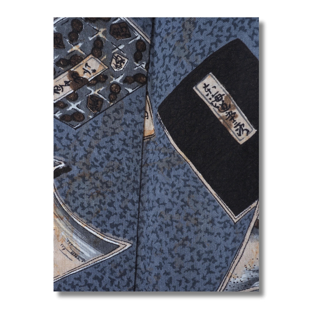 Vintage Herren Juban blau mit Muster