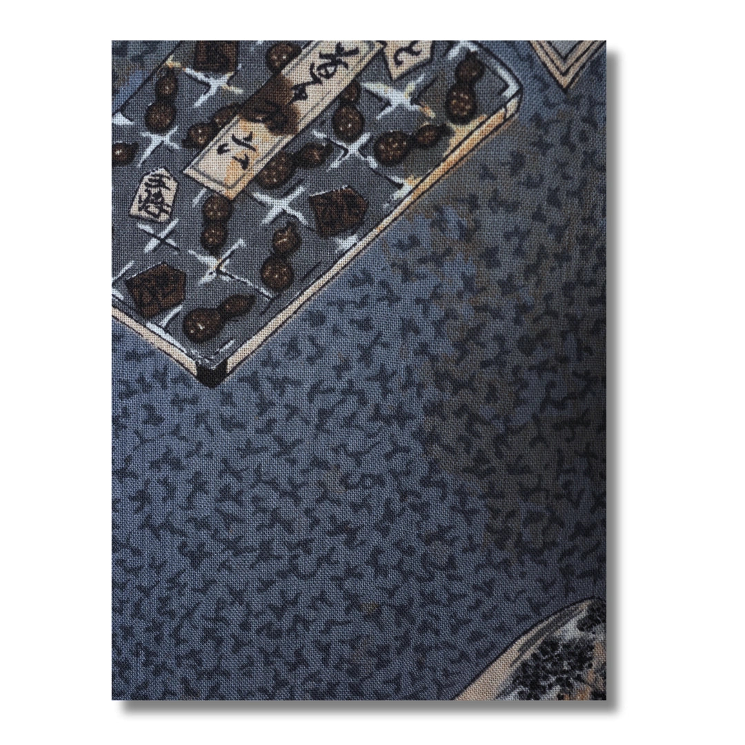 Vintage Herren Juban blau mit Muster