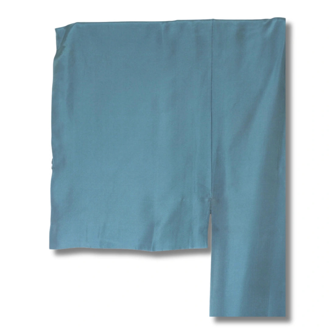 Vintage Juban Kimono blaugrau mit Landschaftsmotiv