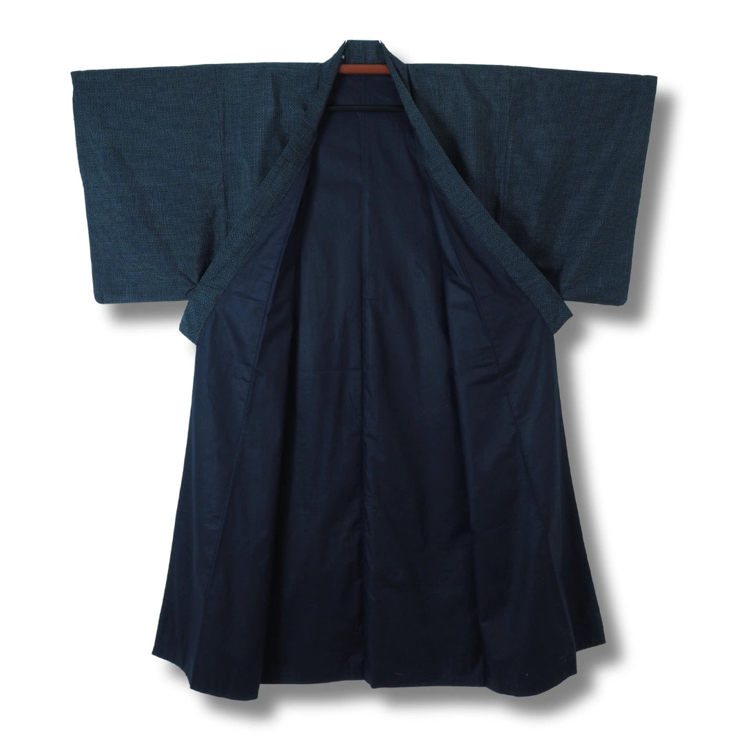 Vintage Herren Kimono dunkelblau Muster