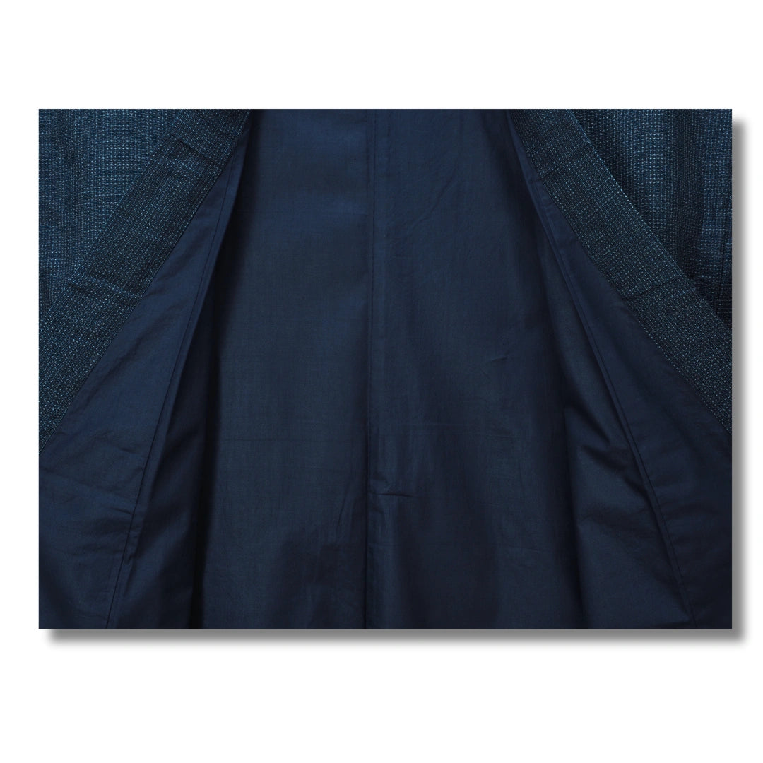 Vintage Herren Kimono dunkelblau Muster