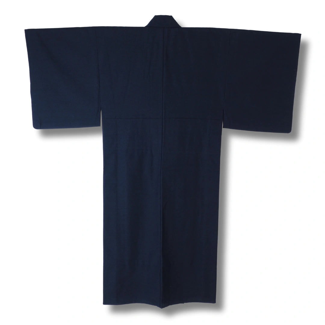 Vintage Herren Kimono dunkelblau einfarbig