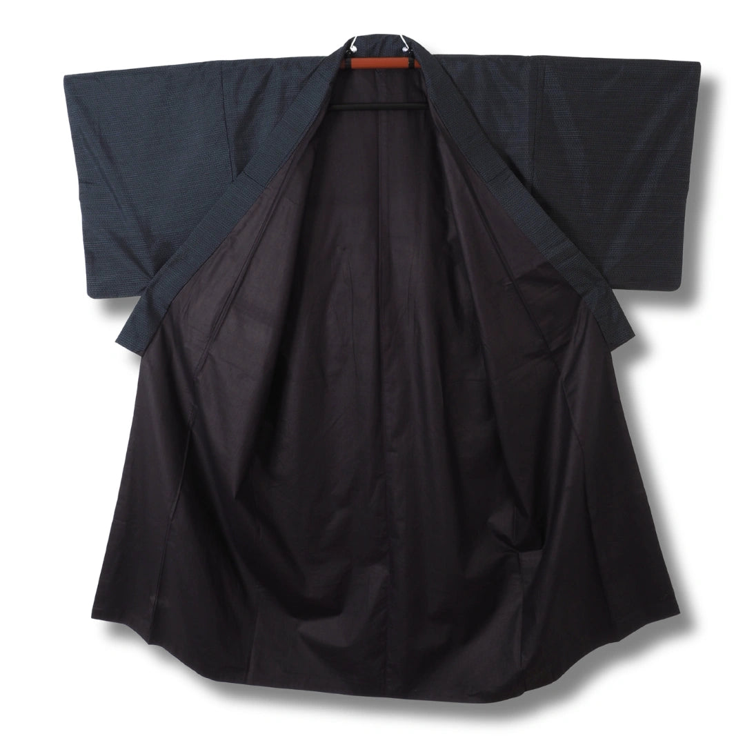 Vintage Herren Kimono dunkelgrau Muster