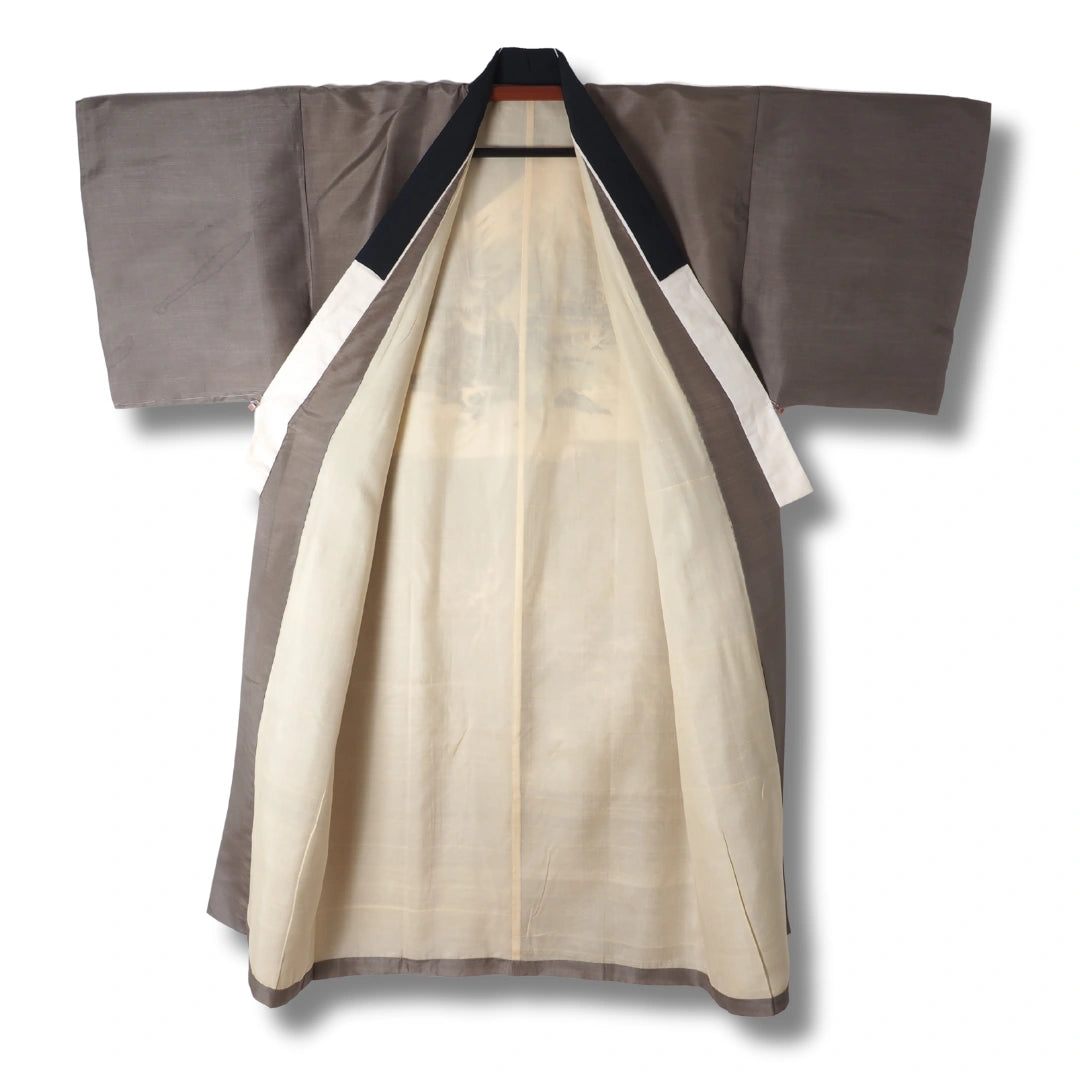 Vintage Herren Juban Grau mit Adlermotiv