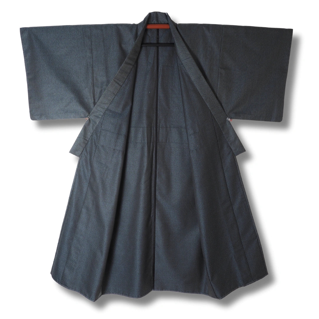 Vintage Herren Kimono Grau mit feinem Muster