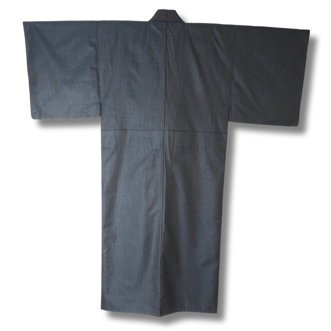 Vintage Herren Kimono Grau mit feinem Muster