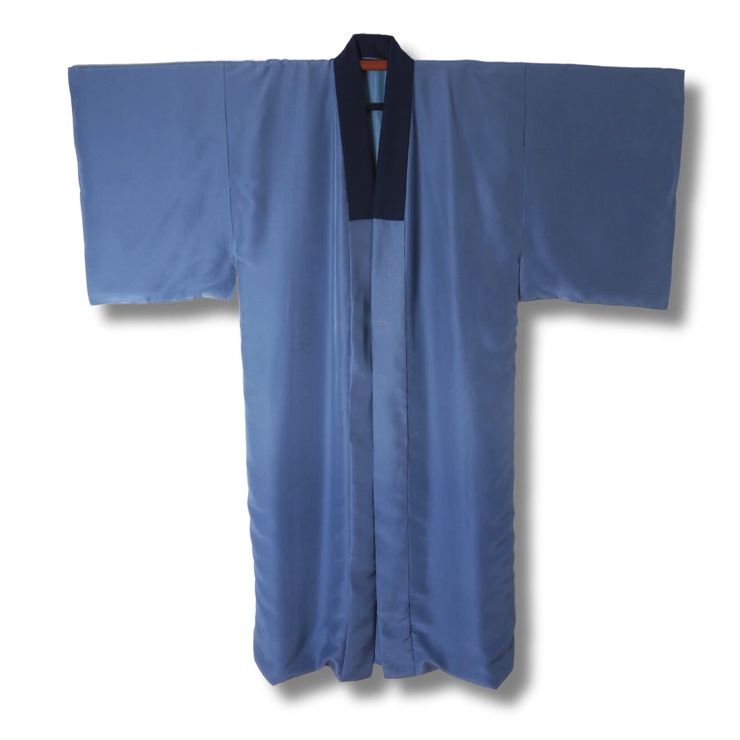 Vintage Herren Juban Hellblau mit Landschaftsmotiv