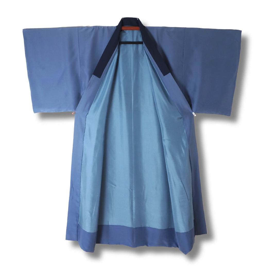 Vintage Herren Juban Hellblau mit Landschaftsmotiv