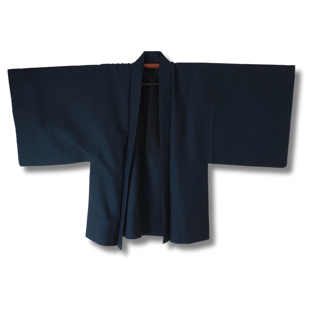 Vintage Herren Ensemble (Kimono & Haori Set) dunkelblau