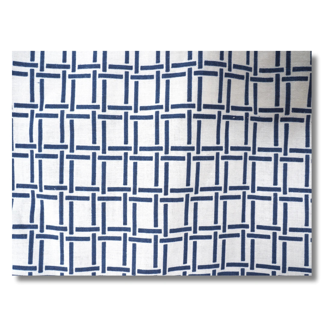 Vintage Nemaki Blau-Weiß mit Streifen Baumwolle