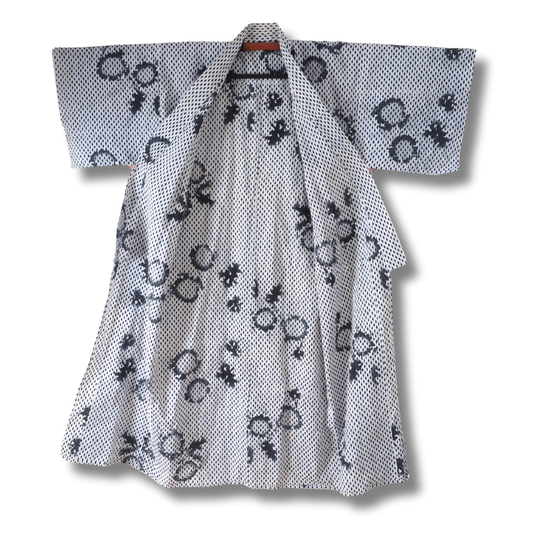 Vintage Herren Yukata Blau-Weiß