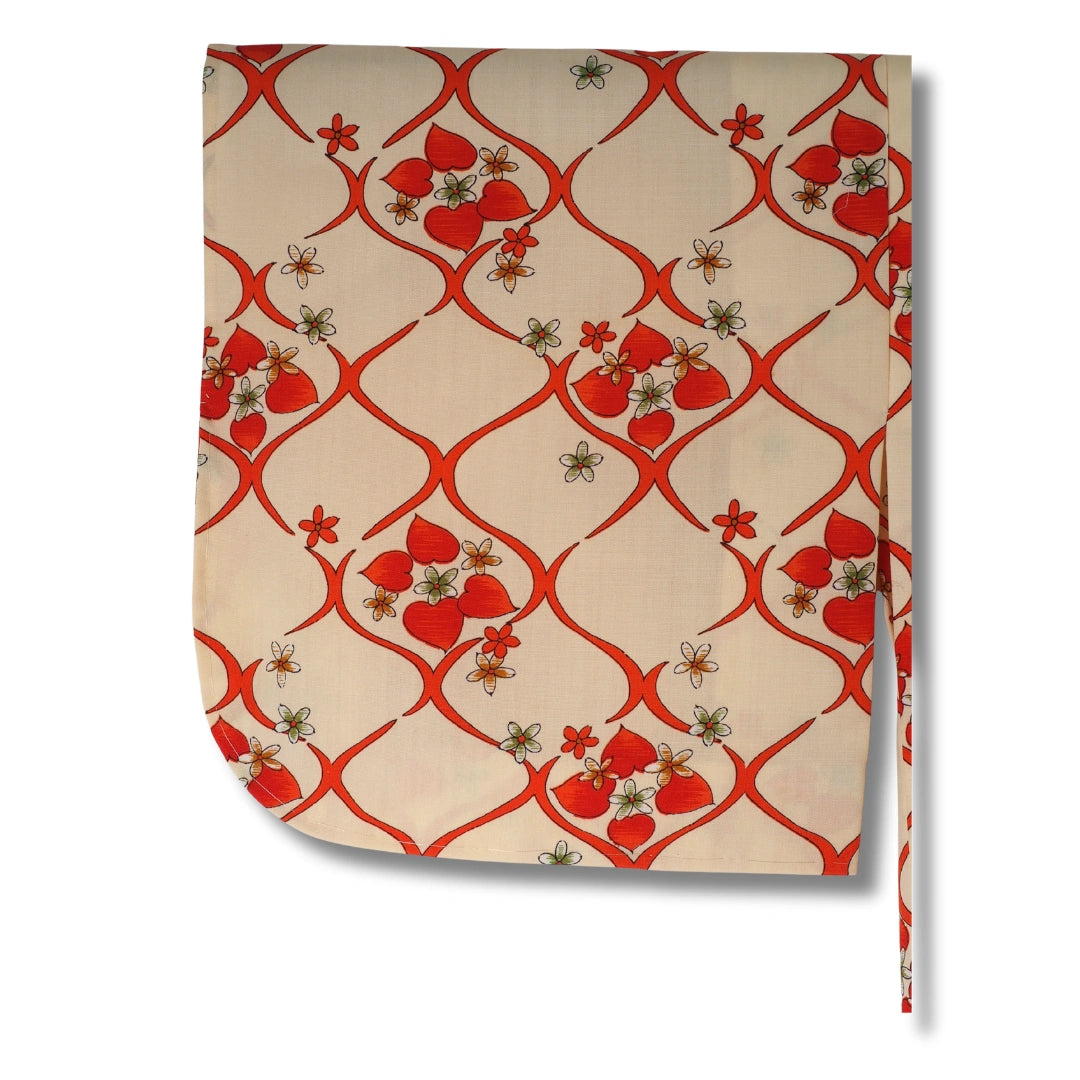 Vintage Kinder Kimono mit roten Blättern und Blumen (Größe 136–146)