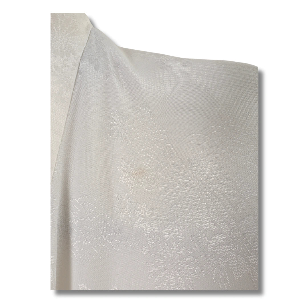 Vintage Kinder Furisode Juban Creme mit Blumenmuster (Gr. 122 - 134)