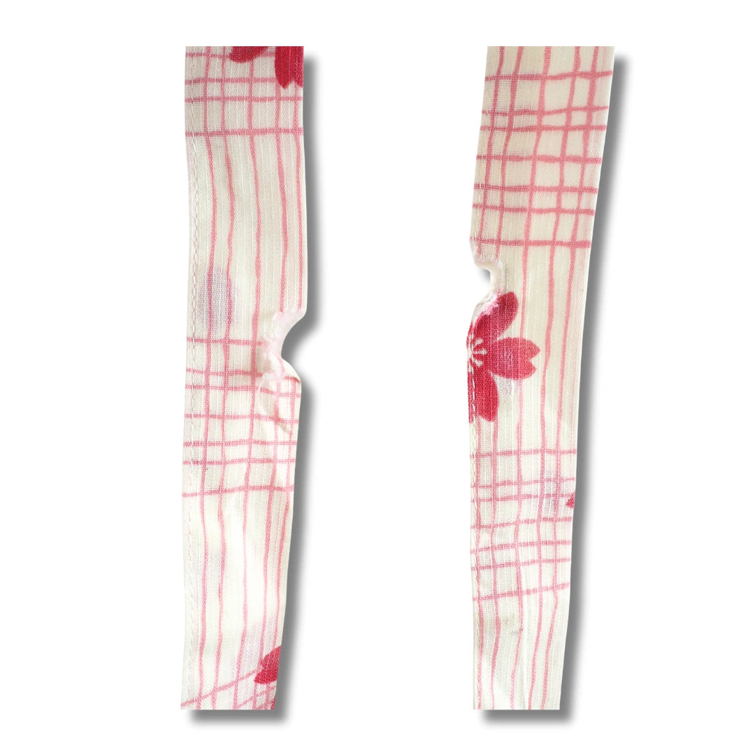 Vintage Kinder-Juban Creme mit rosa Karomuster (Größe 140–152)