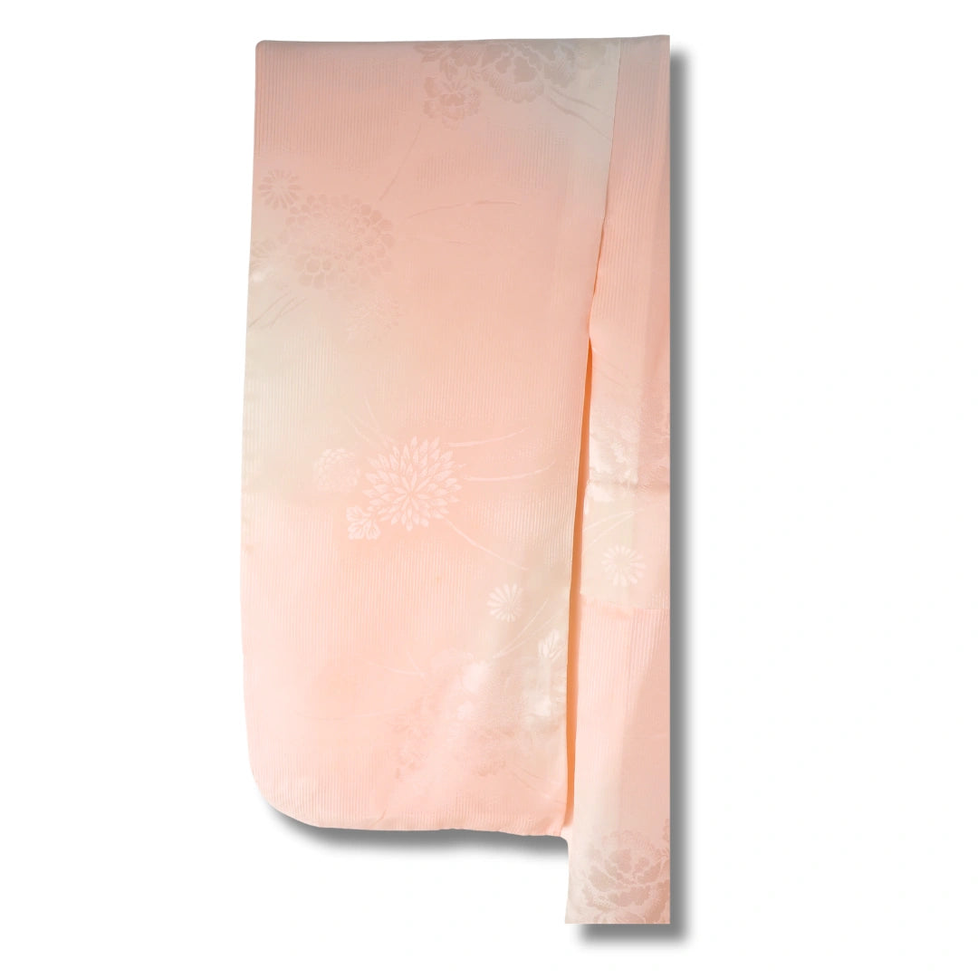 Vintage Kinder-Furisode-Juban Rosa mit Blumenmuster (Größe 128–140)