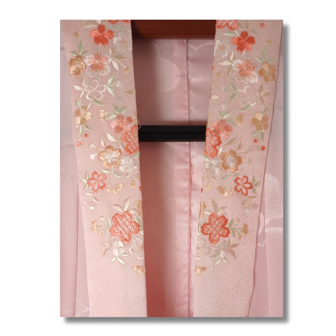 Vintage Kinder Juban in Rosa mit Wolkenmuster (Gr. 122 - 134)