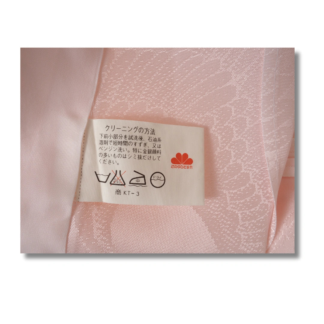 Vintage Kinder-Furisode-Juban Rosa mit Blumenmuster (Größe 134–140)