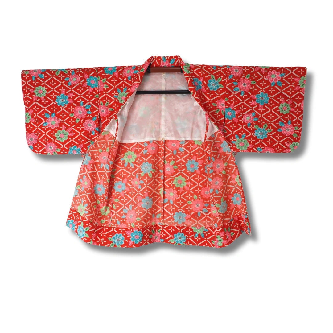Vintage Kinder Haori Rot (Gr. 110 - 124)