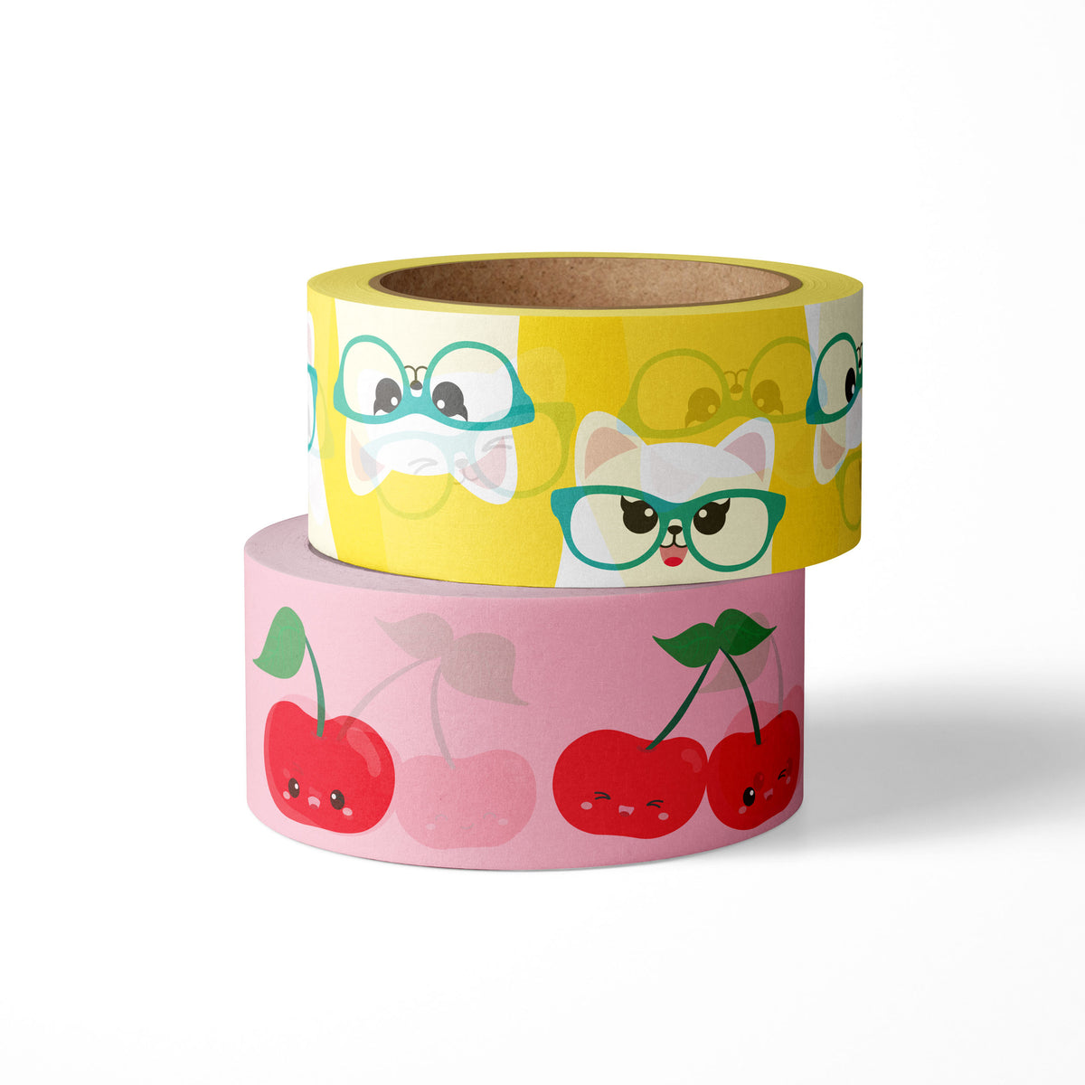 2 Washi Tape Rollen Katzen und Kirschen #farbe_Katze