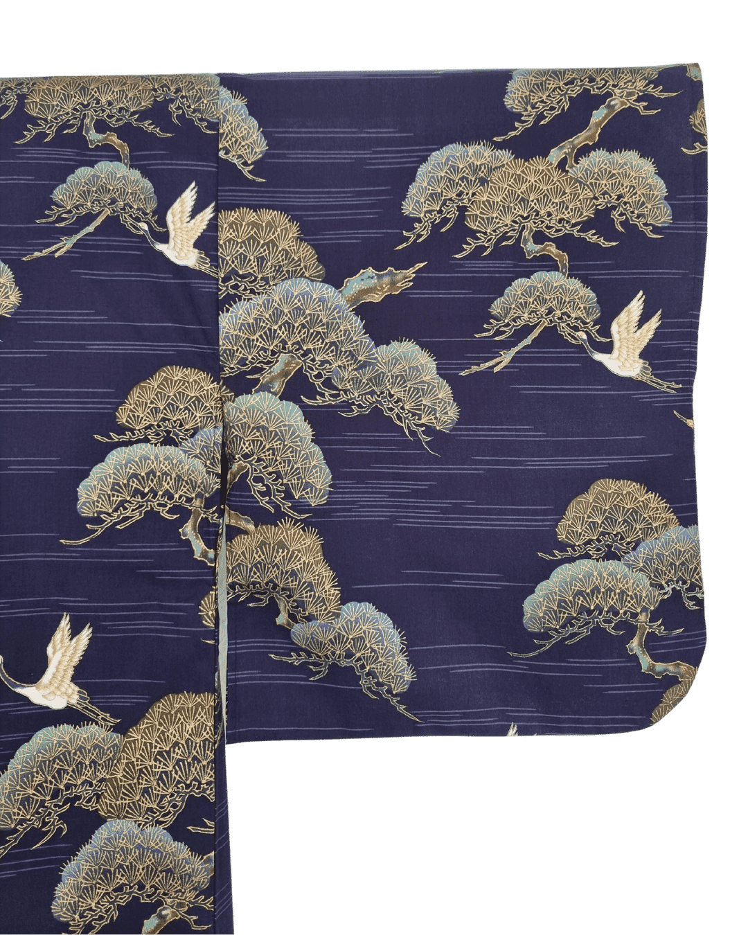 Yukata Damen Kranich blau inkl. Obi