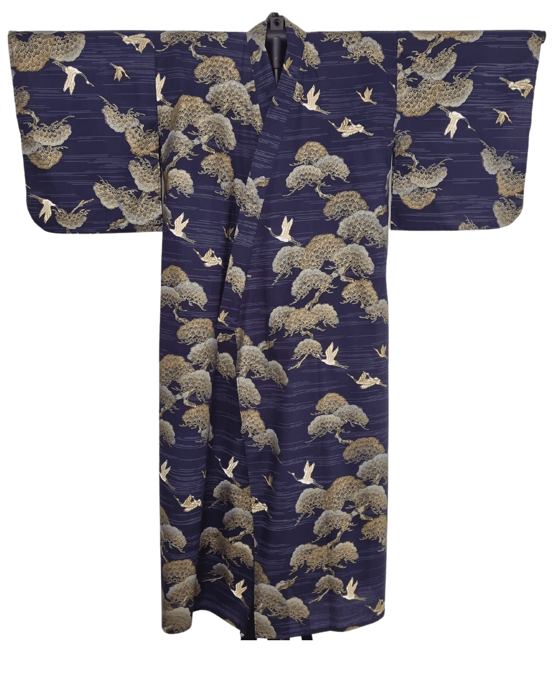 Yukata Damen Kranich blau inkl. Obi