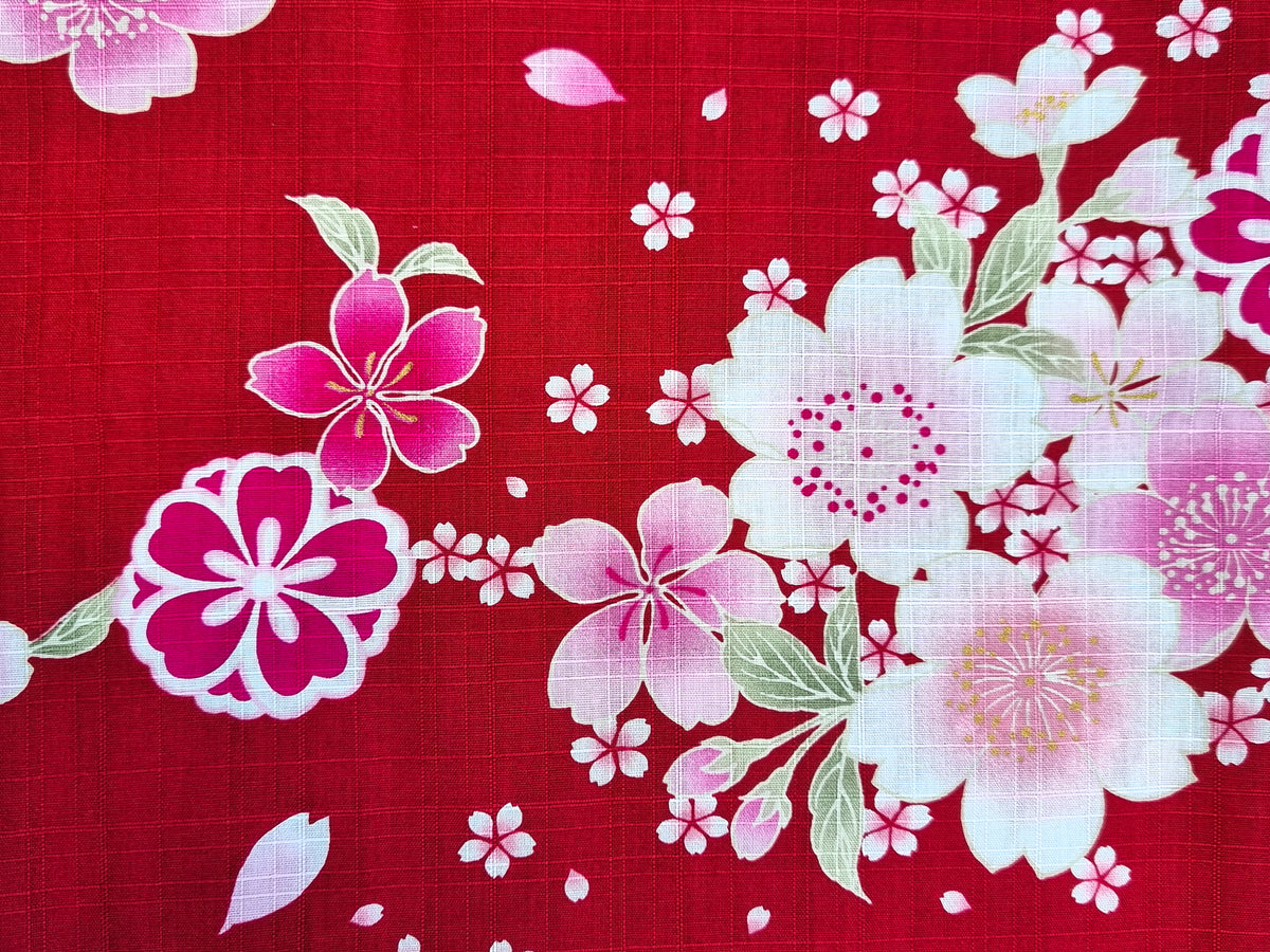 Kinder Yukata Kimono Sakura rot 110-152