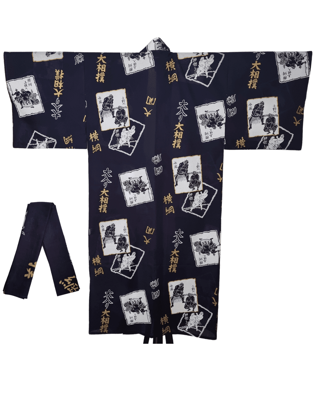 Yukata Herren Sumoringer blau inkl. Obi