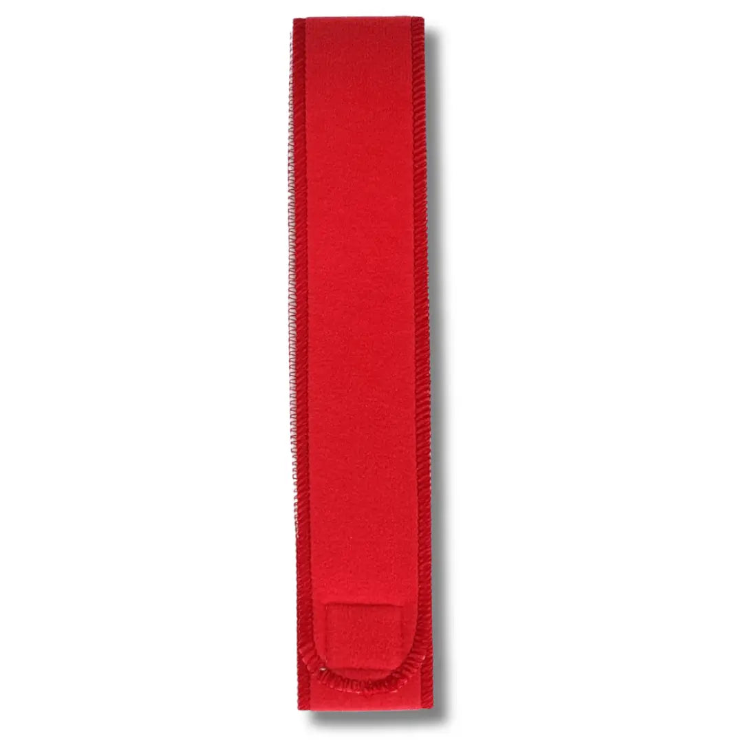 Vorderseite des roten Datejime Magic Belt mit weicher Polyesteroberfläche