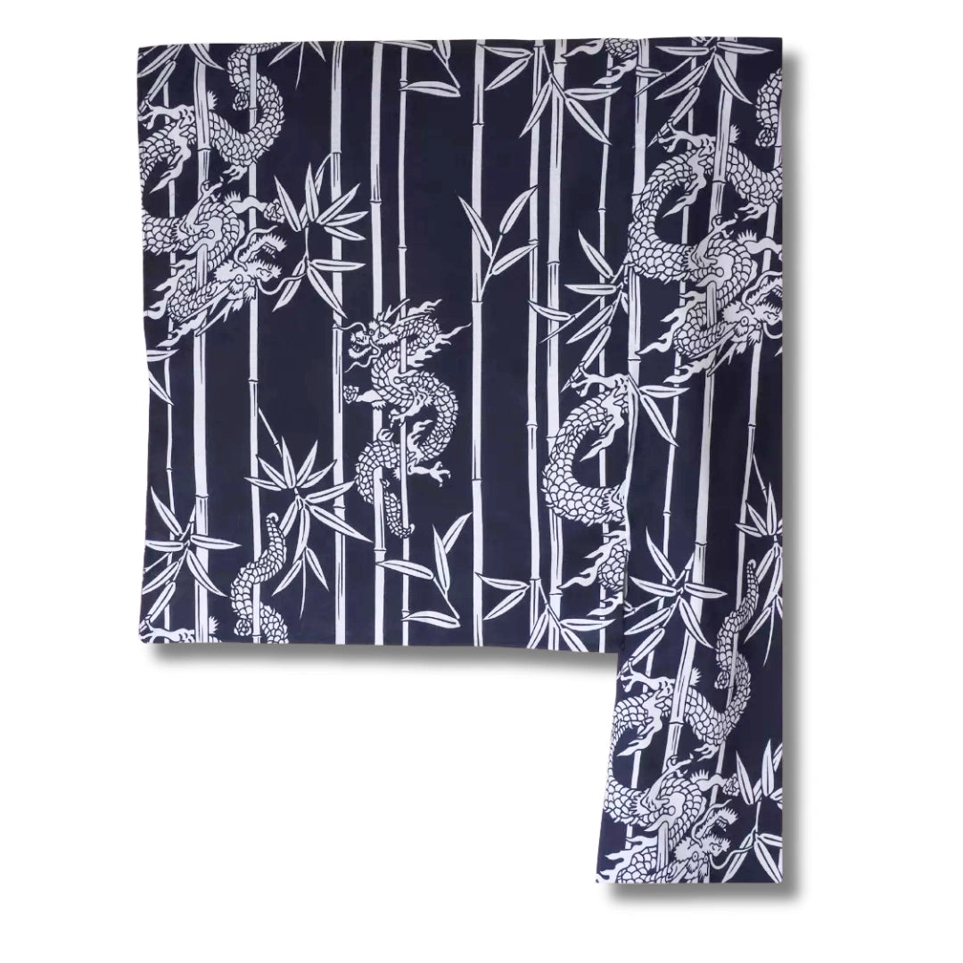 Herren Yukata dunkelblau mit weißen Drachen