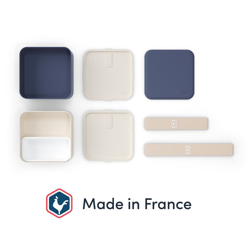 monbento Square Bento Box Blau geöffnet #farbe_Blau