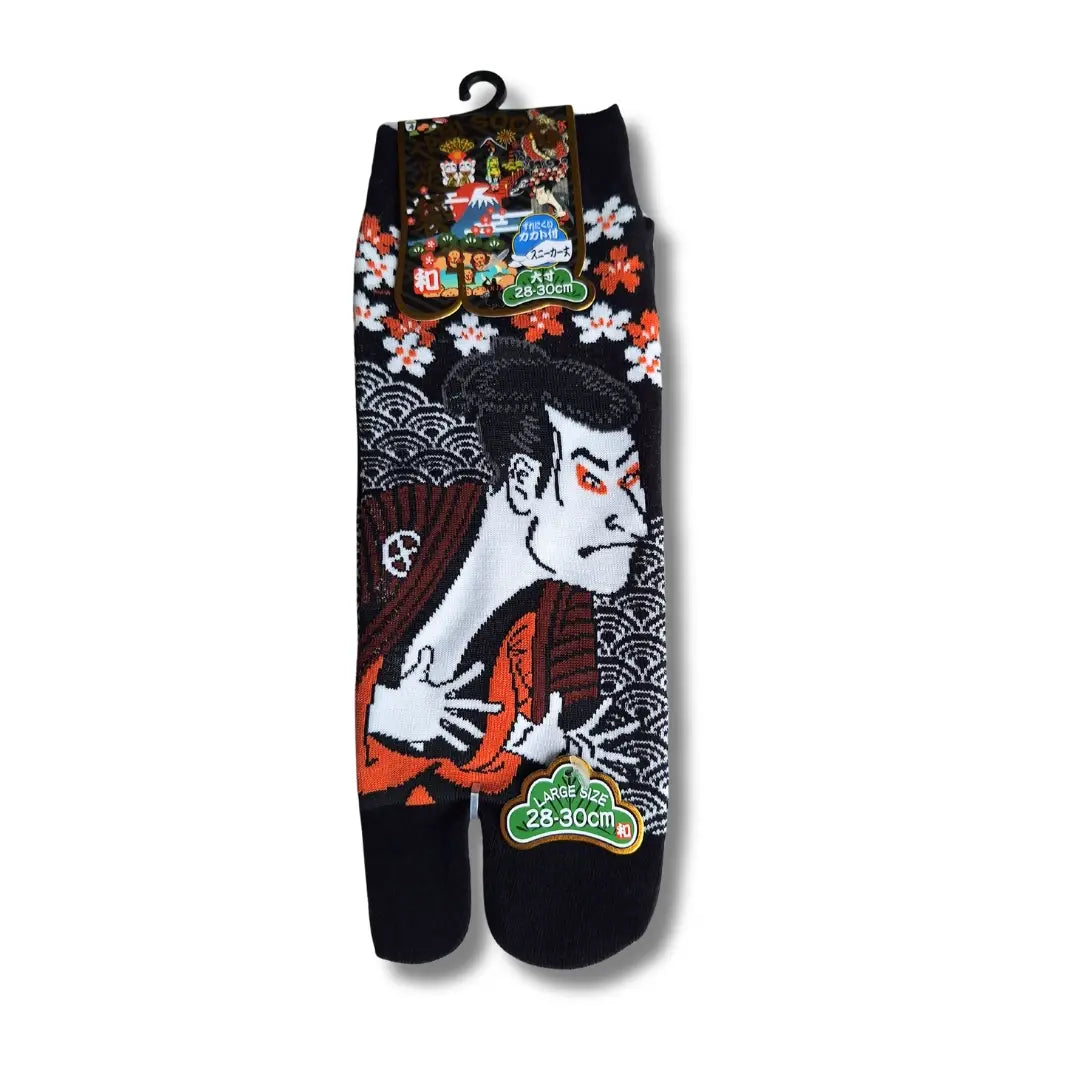 Kurze Tabi Zehensocken mit dem Motiv Goemon in der Größe 43 bis 46 in Schwarz #farbe_Schwarz