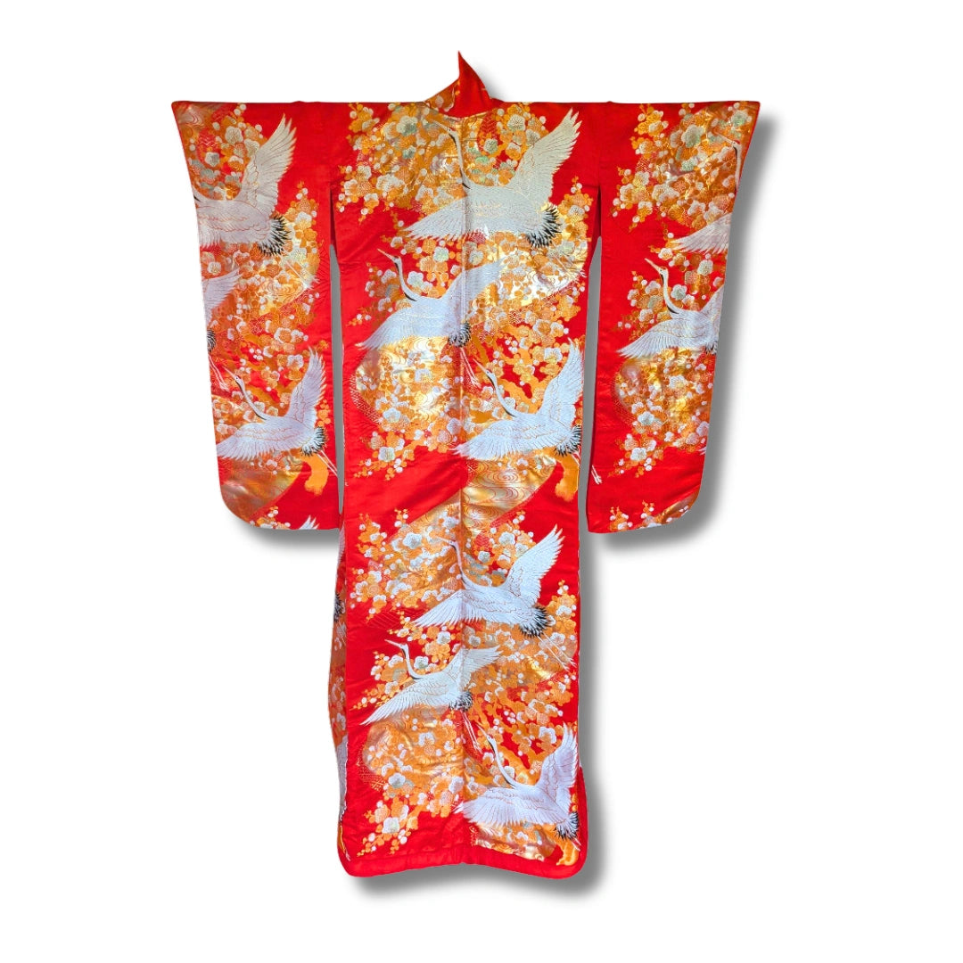 Vintage Iro-Uchikake Kimono in Rot