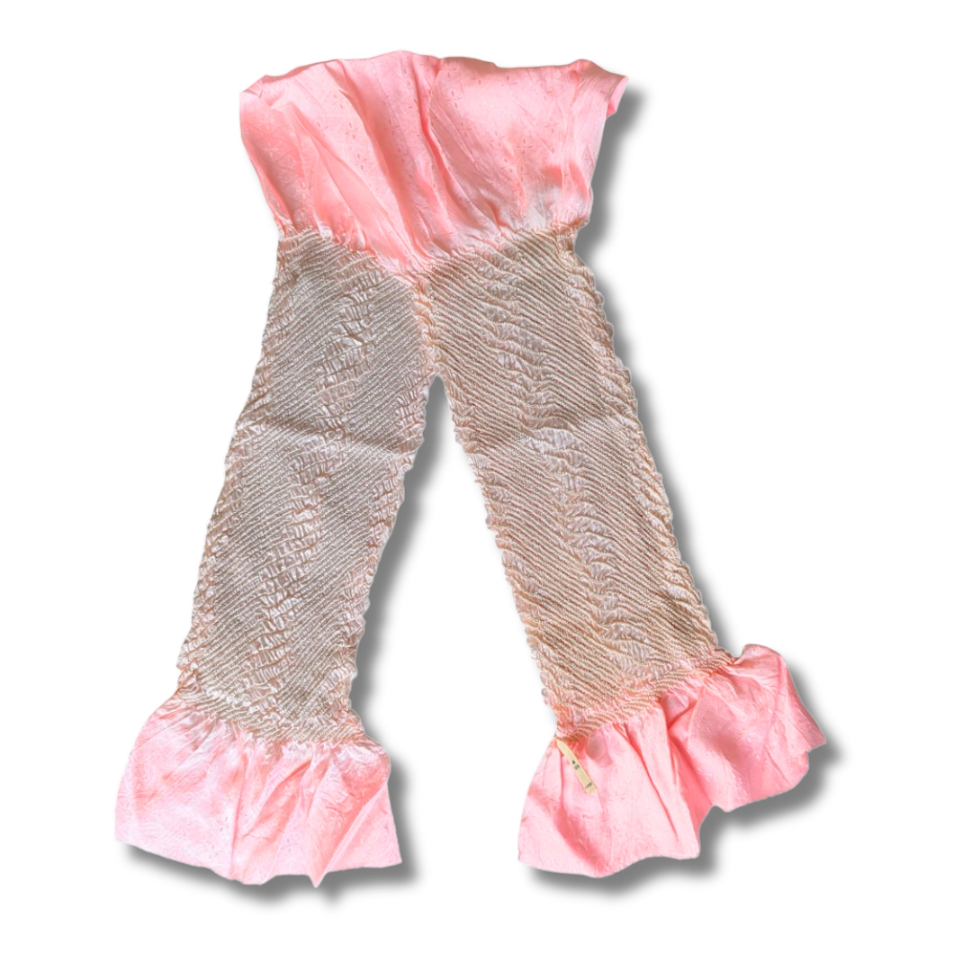 Vintage Obiage Hellrosa Shibori Seide Hishi