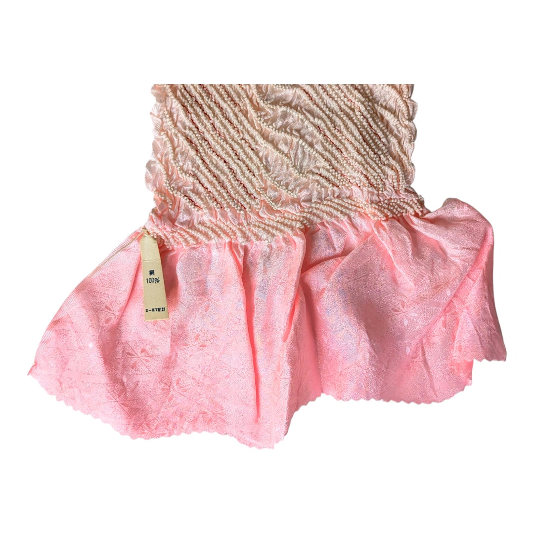 Vintage Obiage Hellrosa Shibori Seide Hishi