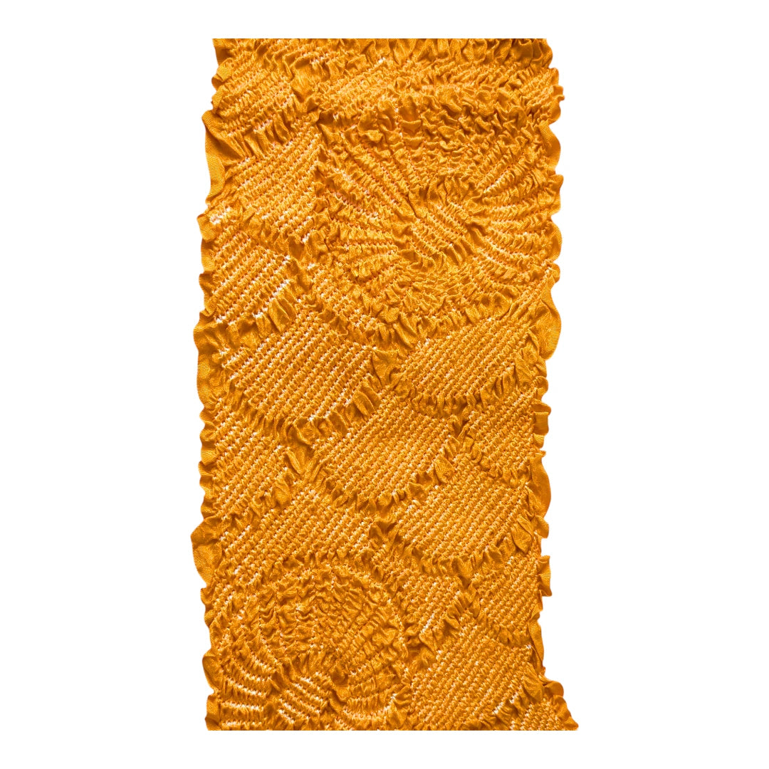 Vintage Obiage Orange-Gelb Shibori Seide Asanoha
