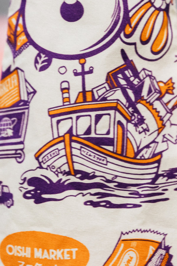 Koinobori Tokio Größe S in lila orange im Detail #farbe_Tokio
